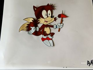 Adventures of Sonic the Hedgehog Hand Painted TAILS WITH CHILI DOG Cel DiC 2