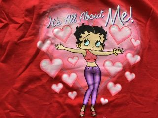 Betty Boop “it’s All About Me” Large Red T - Shirt - Nwot 100 Cotton
