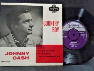Johnny Cash E.  P " Country Boy " Uk Round Ctr London Ex,  Cond.  In N.  Pic Sl.