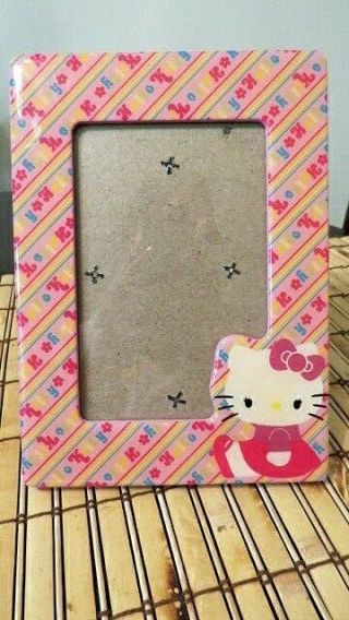 Rare Vintage Hello Kitty Logo Pink Wall Or Table Picture Frame 8x6 Sanrio Hk