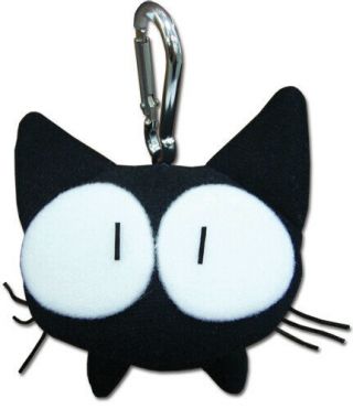 Flcl Takkun Black Cat Anime Plush Clip Keychain Ge - 87521