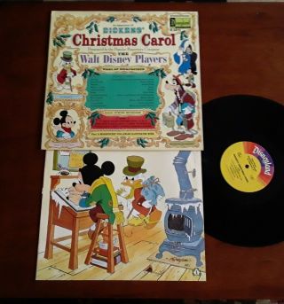Walt Disney Players Dickens’ Christmas Carol Vinyl Lp Disneyland (d 3811) 1974