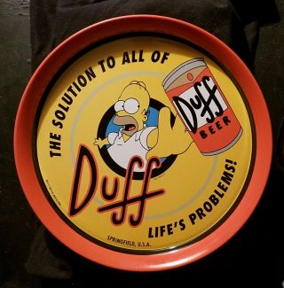 The Simpsons Homer Simpson Duff Beer Tray 2003 Springfield Old Store Stock