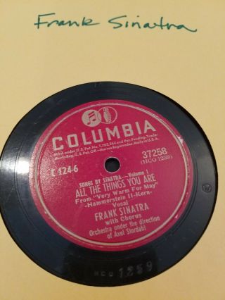 Frank Sinatra - 78lp Columbia Records Somewhere Over The Rainbow
