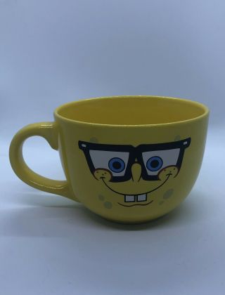 Spongebob Square Pants Nickelodeon Yellow Soup Mug Pre - Owned