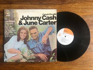 Johnny Cash - Carryin‘ On With June Carter (japan Lp Sonp 50084 W/ Lyric Sheet)