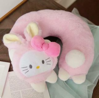 Hello Kitty Bunny Soft Plush Neck Rest Car Airplane Office Travel U - Type Pillow