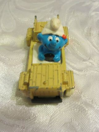 Ertle 1992 Wallace Berrie 2.  5 " Handy Diecast Car Smurf 8 Toy Vintage