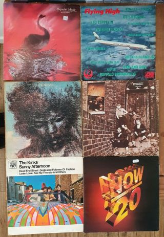 6x12 " Lp Vinyl Album Record Bundle The Kinks Jimi Hendrix Depeche Mode The Who
