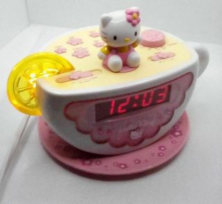 Hello Kitty Tea Cup Clock Radio With Night Light Kt2055