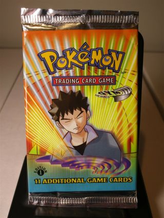Empty English Pokémon Tcg Gym Heroes 1st Edition Brock Booster Pack
