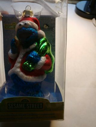 Rare Sesame Street Ornament Kurt Adler Cookie Monster Hand Crafted Glass Holiday