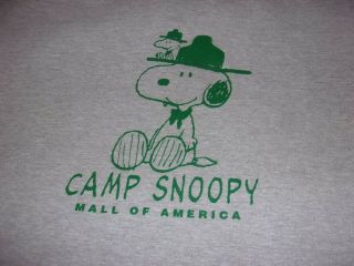 Snoopy Rare Camp Mall Of America Woodstock Blanket Throw Grey Peanuts 73 X 58