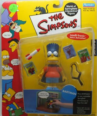 Bartman The Simpsons Action Figure World Of Springfield Voice Playmates - Rx441