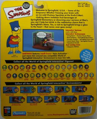 Bartman The Simpsons Action Figure World of Springfield Voice Playmates - RX441 3