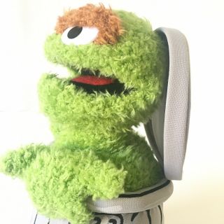 2003 NANCO SESAME ST OSCAR THE GROUCH IN A TRASH CAN PLUSH DOLL FIGURE TOY 10.  5” 3