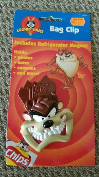 Vintage Taz Tasmanian Devil Bag Clip Magnet Looney Tunes 1997 Warner Bros 04084