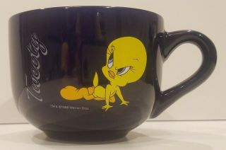Tweety Bird Coffee Tea Mug Cup 98 Warner Bros Looney Tunes Cobalt Blue Soup 16oz