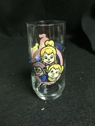 Vintage Alvin And The Chipmunks " The Chipettes " Drinking Glass 1985 A1