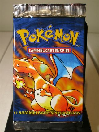 Empty German Pokémon Tcg Base Set 1st Edition Charizard Booster Pack
