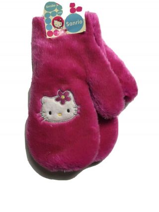Hello Kitty Sanrio Girls Gloves Mittens Vintage Pink Sparkly Nwt