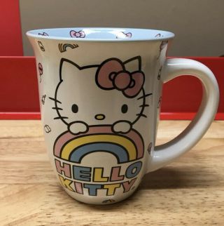 Hello Kitty White Pink Ceramic Glass Coffee Mug Cup Cute Japanese Sanrio Bow