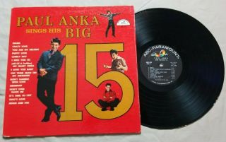 Paul Anka / Sings His Big 15 (1960) - Vinyl Lp Album Record - Abc - 323