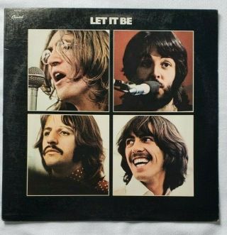 The Beatles Let It Be Vinyl Record Lp Capitol Uk Sw 11922 With Poster
