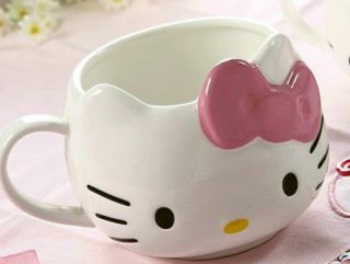 Hello Kitty Face Pink Bow Cute Ceramic Mug For Coffee / Tea Daily Easy Use