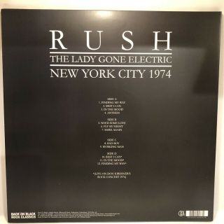 Lady Gone Electric Live NYC 1974 by Rush (White Vinyl,  2015,  2 Discs,  Rock Class 2