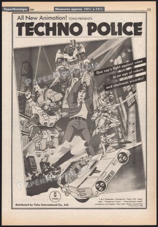 Techno Police_orig.  1982 Trade Print Ad / Poster_toho Anime_tekuno Porisu 21c