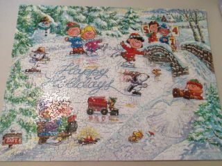 Springbok Snoopy ' s Holiday Greeting 500 Piece Puzzle 1984 2
