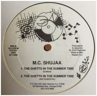 Electro Random Rap 12 " M.  C.  Shujaa - Ghetto In Summertime Sa - Rare 