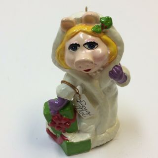 Vtg‼ 1981 Miss Piggy Ceramic Christmas Ornament Sigma Jim Henson Muppets • Vguc‼