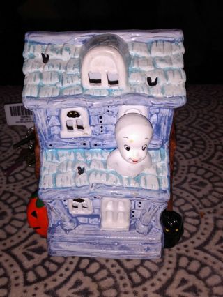 Vintage Casper The Friendly Ghost Halloween Ceramic Lighted Haunted House 1987