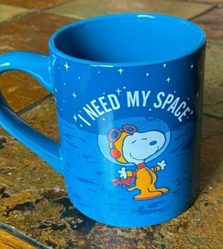 Peanuts Gang Snoopy Astronaut Coffee Mug Cup " I Need My Space " 17 Oz.