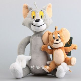 Soft Tom And Jerry Plush Doll Cartoon Stuffed Animal Toy Anime Cat & Mouse Gift