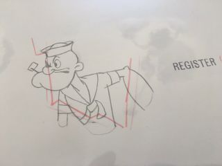 1960s Popeye The Sailor Cartoon Production Animation Sketch