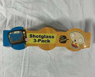 Family Guy Shot Glasses Shotglass 3 - Pack Stewie Quagmire & Peter