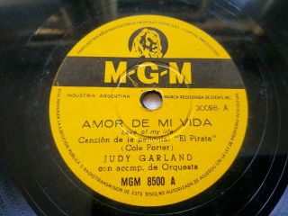 Judy Garland Mgm 8500 Arg 78rpm Amor De Mi Vida / No Puedes Hacer NingÚn Mal
