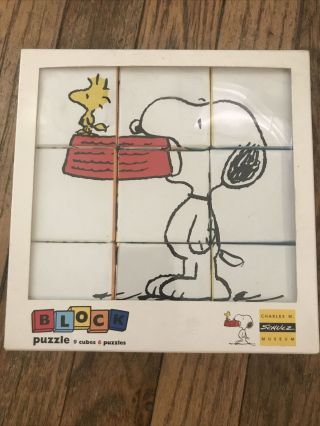 Retired Peanuts Snoopy Gang Boxed Puzzle Blocks From Schultz Museum 2007