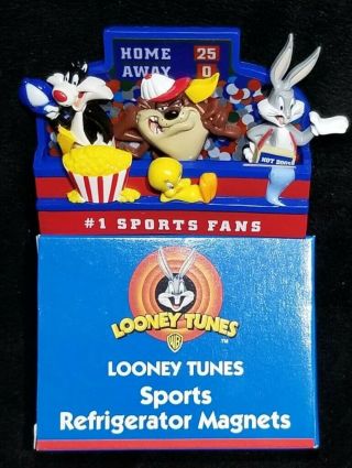 Warner Bros (wb) Studio Store Looney Tunes Sports Refrigerator Magnets / Nib