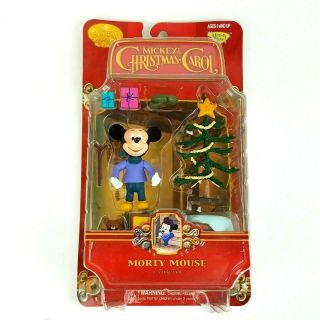 Disney Holiday Mickey ' s Christmas Carol Morty Mouse Tiny Tim Figure 2003 3