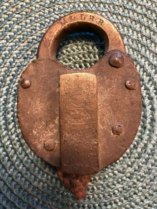 Vintage Brass A&w Railroad Padlock Lock For M&lrr