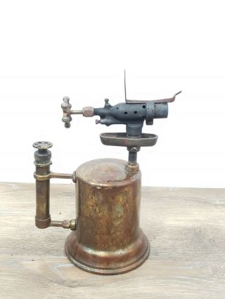 Vintage Otto Bernz Brass Blow Torch Pump In Handle Newark Nj