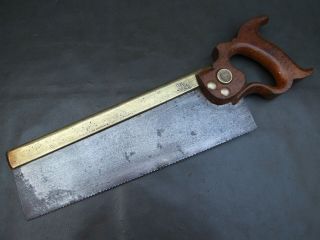 Vintage 12 " Brass Backed Tenon Saw Old Tool No52 By Spear & Jackson