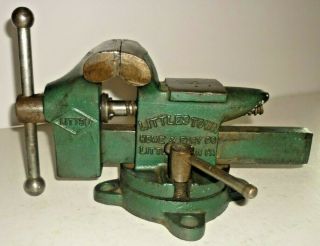 Vintage Littco Littlestown No 112 Bench Vise With Anvil,  Swivel Base 3 - 1/4  Jaw