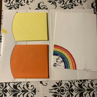 Snoopy Painting Rainbow Portfolio Vintage Stationery Hallmark Letter Set