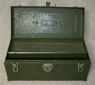 Vintage Union Metal Tool Box Chest Mechanic Plumber Electrician Fishing Tackle 3