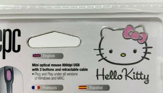 Sanrio Hello Kitty USB Mini Mouse with Retractable cable 3